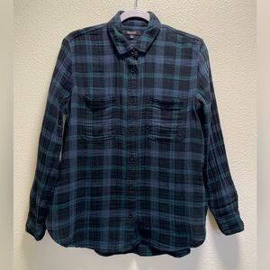 Madewell Lightspun Oversized Ex-Boyfriend Swing Shirt Heisley Plaid Women's XS